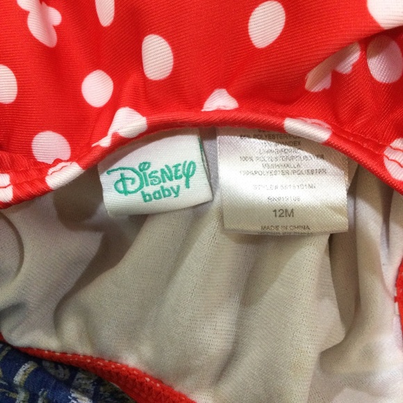 12 Months Red Disney Minnie Mouse Swimsuit - Picture 3 of 3